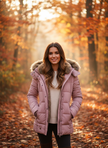 Damen Winter Steppjacke mit Kapuze
