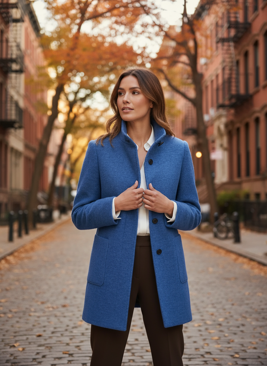 Damen Mid-Length Herbst-Wintermantel