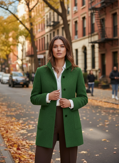 Damen Mid-Length Herbst-Wintermantel