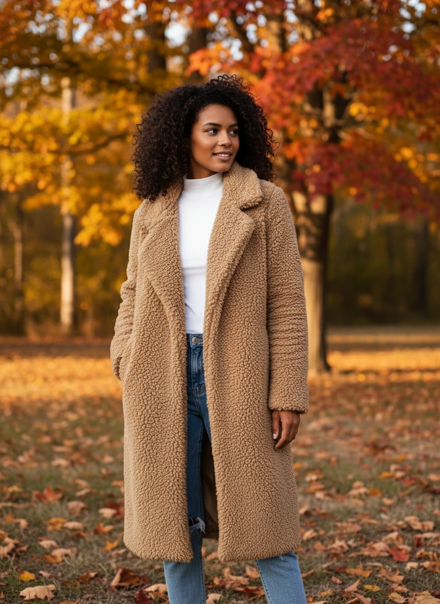 Oversized Teddy Wintermantel für Damen