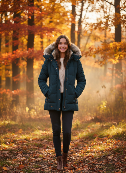 Damen Winter Steppjacke mit Kapuze