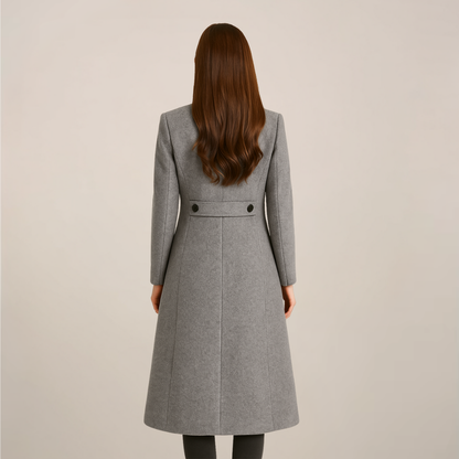 Damen Langer Trenchcoat – Maßgeschneidertes Doppeltknopf-Design mit Definierter Taille