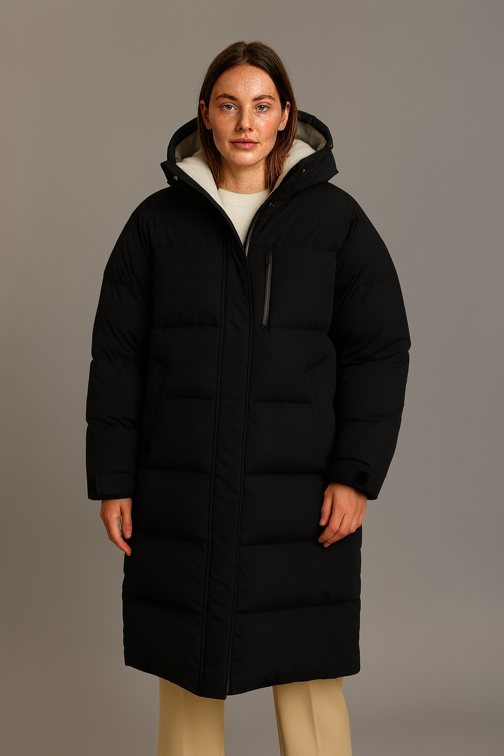 Damen Longline Pufferjacke – Kapuzen Ultra-Warme Winteroberbekleidung