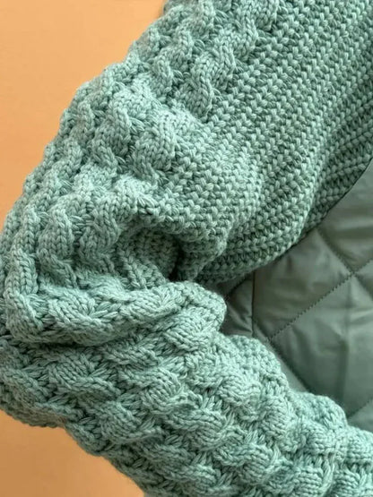 Damen Steppjacke – Strukturierten Ärmeln, Stehkragen, Reißverschluss vorne