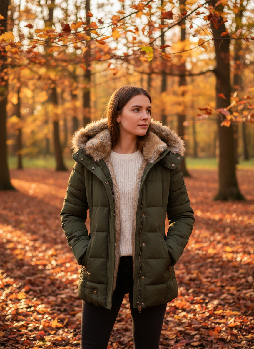 Damen Winter Steppjacke mit Kapuze