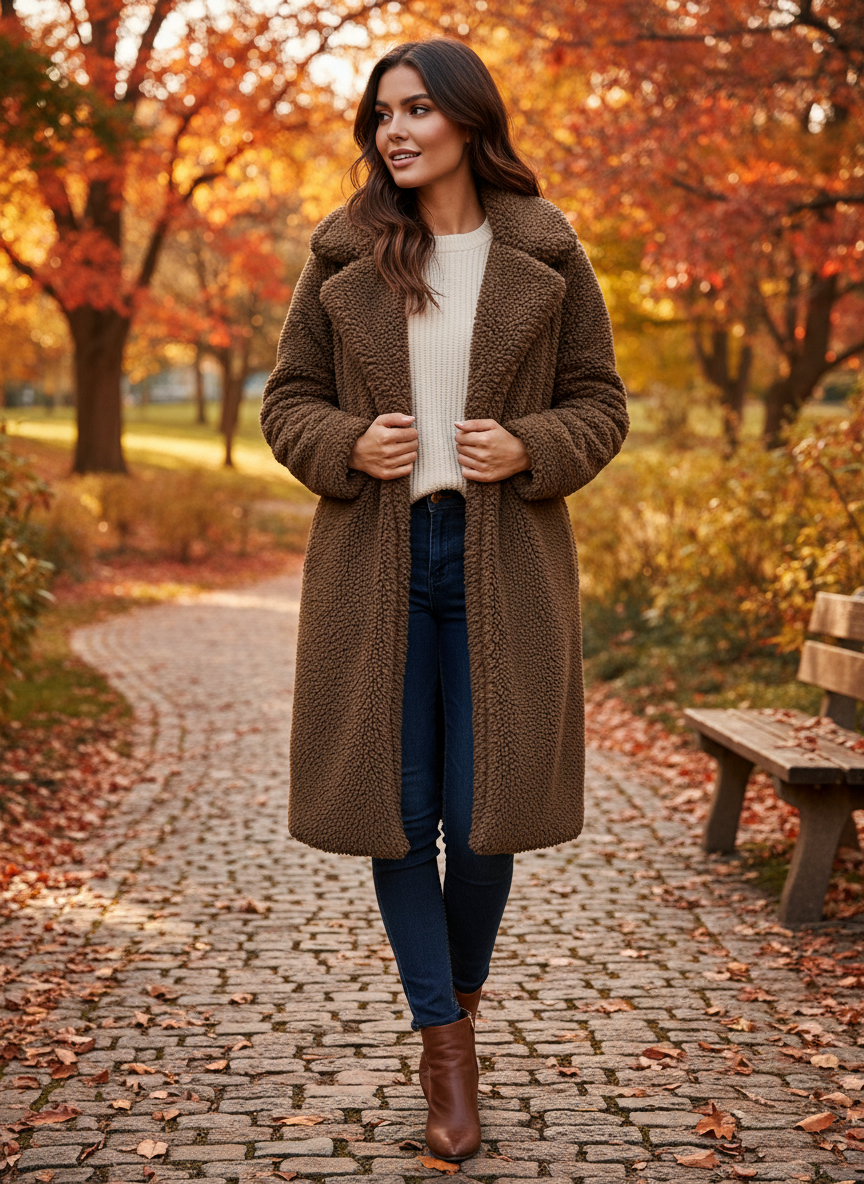 Oversized Teddy Wintermantel für Damen